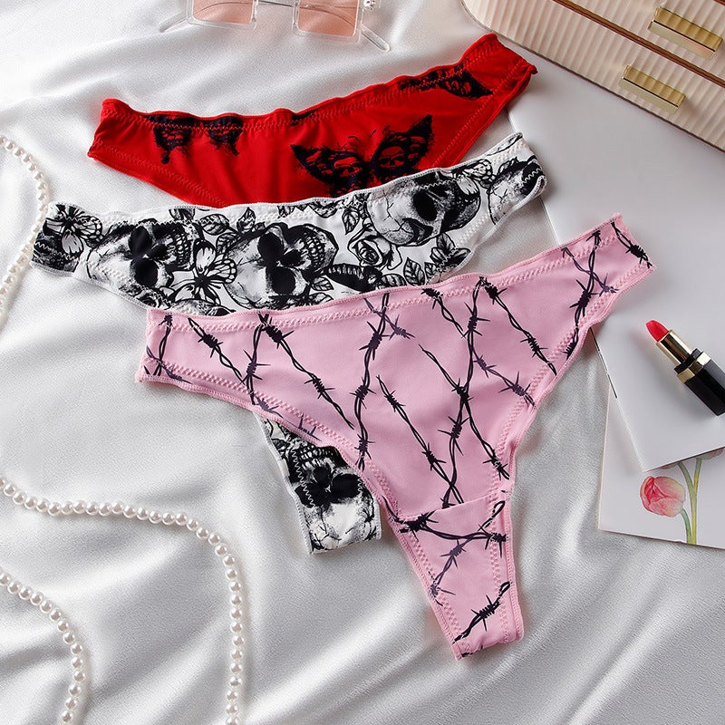 Ice Silk Women'S Thong Low Waist Seamless Breathable High Stretch Printed Bikini Girl T Pants - Image 4